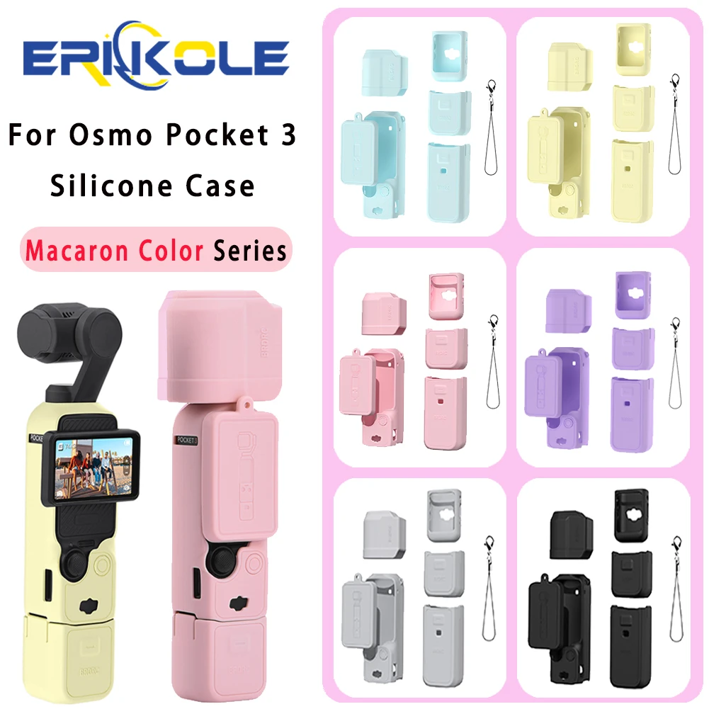 Dji osmo Pocket 3用シリコン保護ケース,傷防止ハンドル,ソフトスリーブ,レンズキャップ,アクセサリー