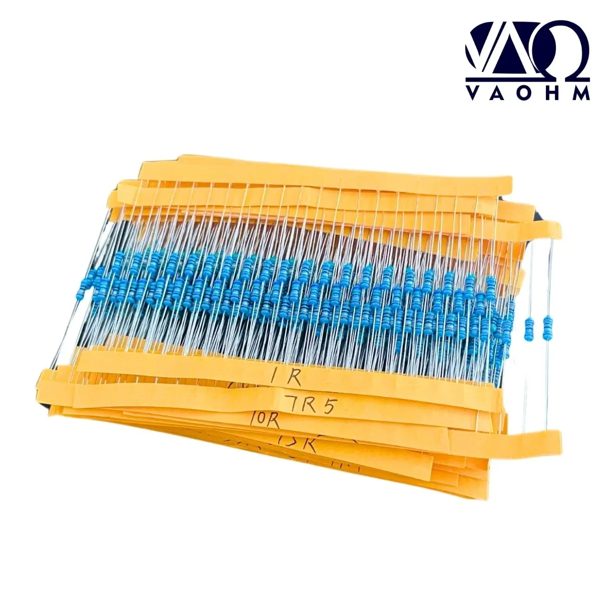 50 Types 1000PCS Through Hole 1/4W 1% Metal Film Resistor Set