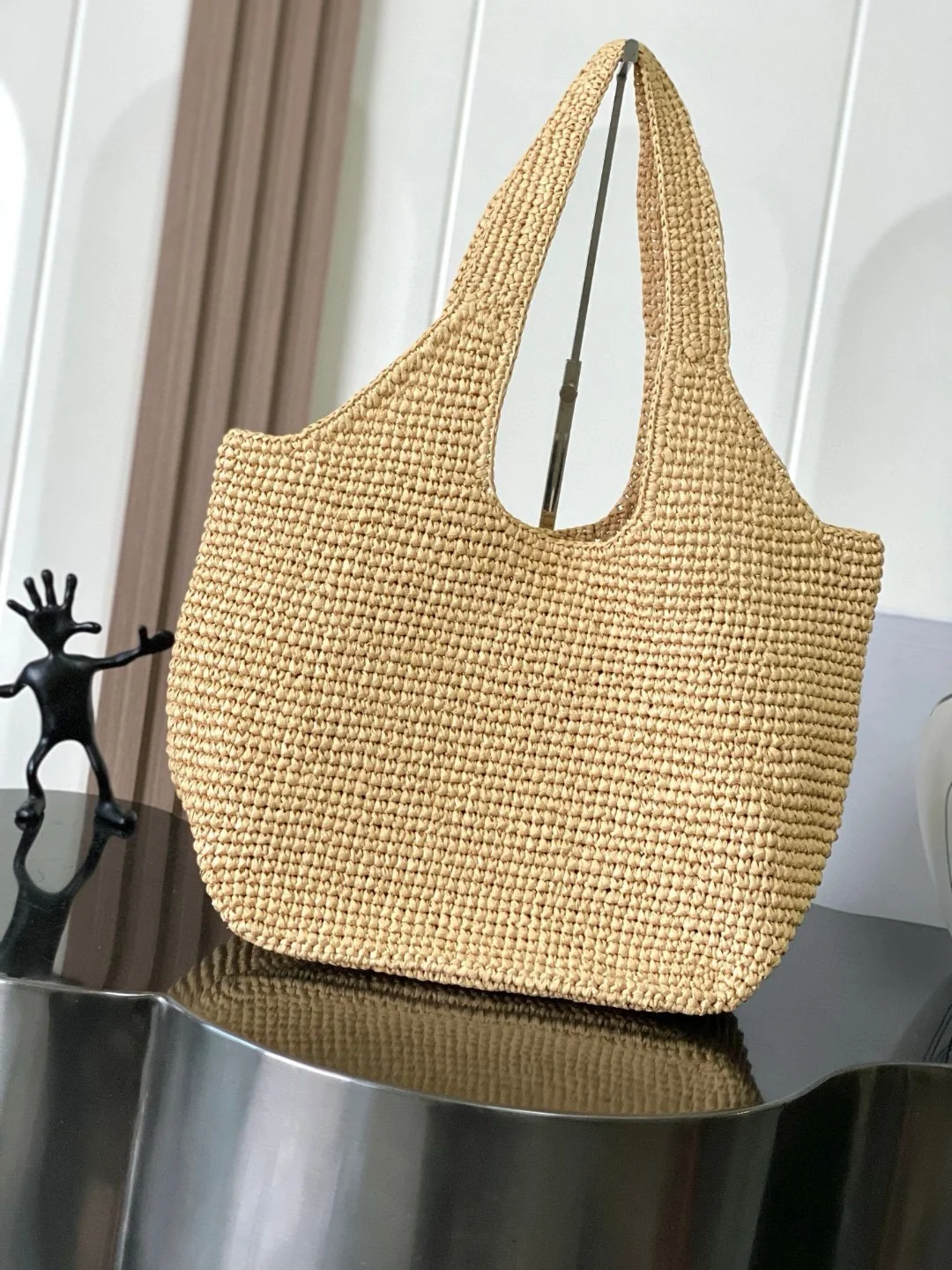 

Women's Straw Woven Bag Lafite Grass Woven Large Capacity Shoulder Bag Retro Vacation Style Beach Bag 2025 New Simple Versatile