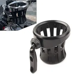 Motorcycle Black Handlebar Cup Holder Drink W/ Mesh Basket Mount For  Harley Road Glide Ultra Classic Honda Gold wing GL 1800