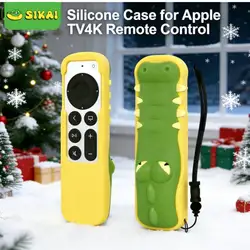 SIKAI Silicone Case for Apple Siri Remote 2nd 3rd Gen MJFN3 MW5G3 with AirTag Holder Protective Cover for 2021-2025 Apple TV 4K