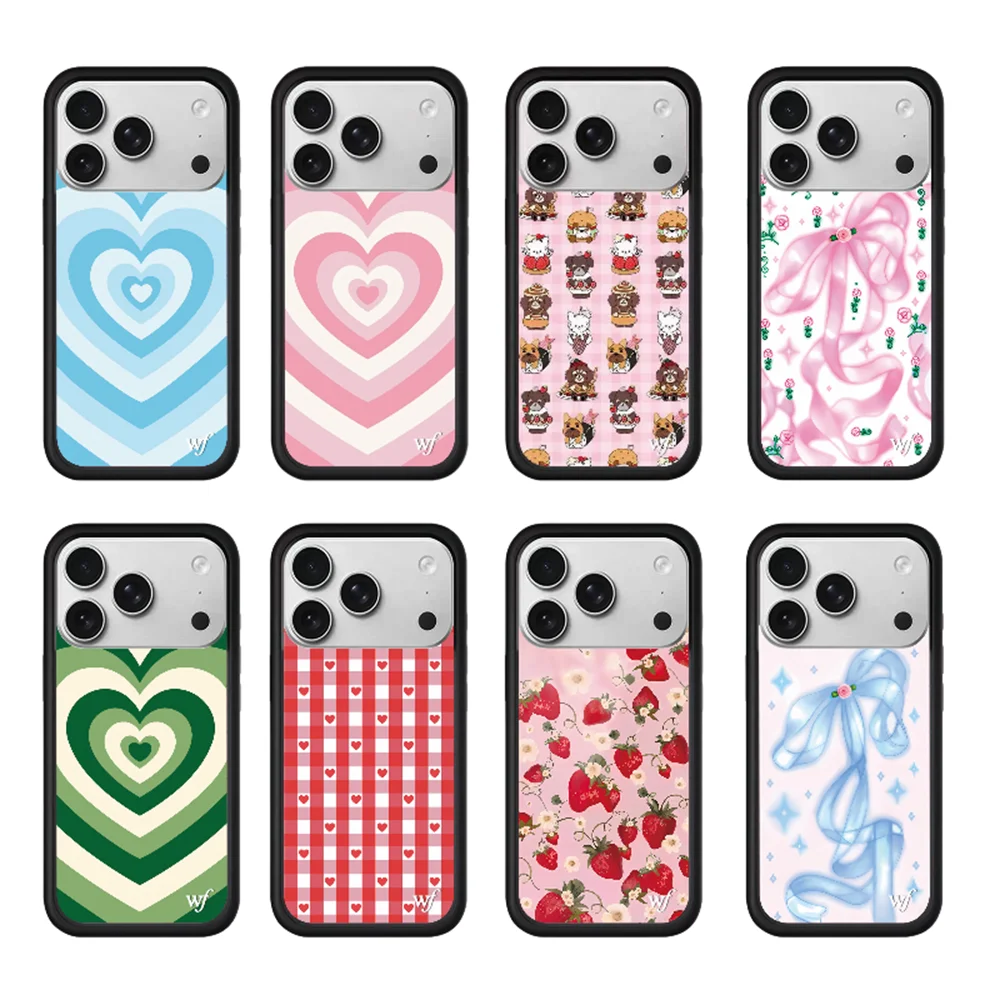 

New Wildflower Strawberry Cartoon 3D WF Phone Case For iPhone 16 Pro 15 Plus 14 13 12 17 Pro Max Cover Cute Lovely Cherry Cases