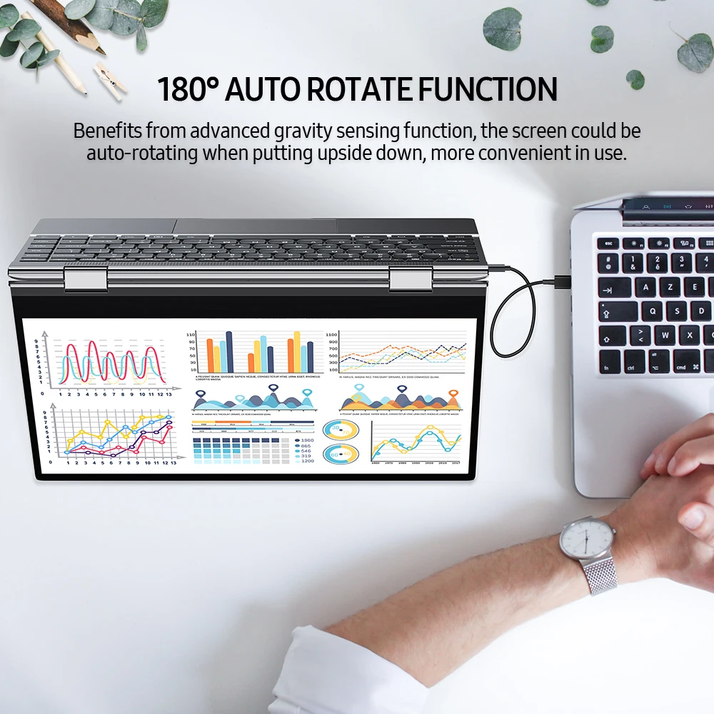 UPERFECT X Pro Wireless LapDock DEX Portable Monitor w/ Keyboard Battery 14.0 TouchScreen Mobile External Screen Laptop Display