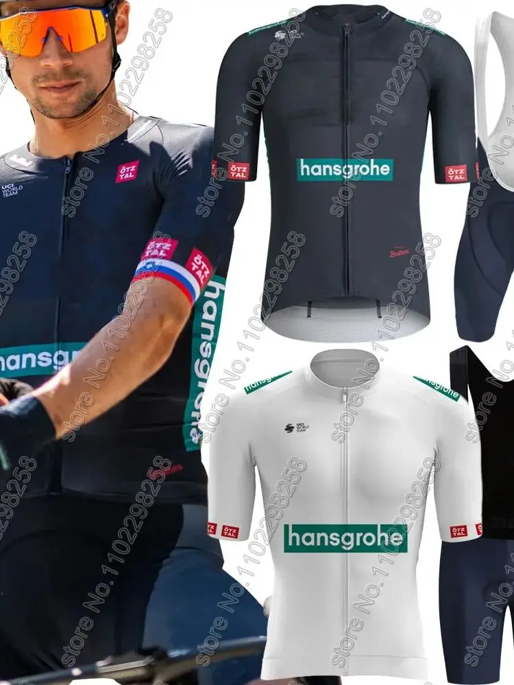 AliExpress Boraful Hansgrohe 2025 Cycling Jersey Set Mens Primoz Short Sleeve Slovenia Clothing Road Bike Shirt