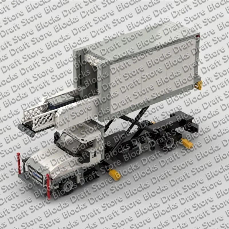City Car Model MOC Building Bricks Scissor Lift Box Truck Modular Technology Holiday Gifts Assemble Toys Suit Display QWERT