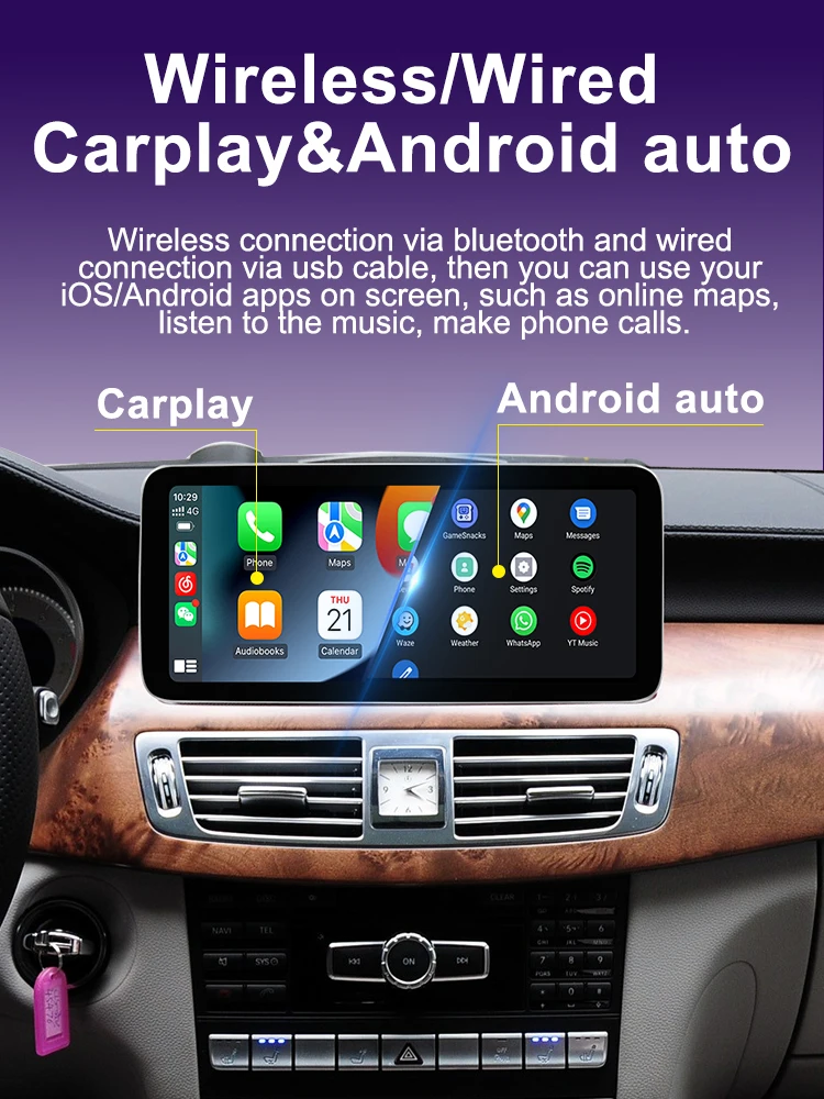 AUTOTOP 10,25 "Linux Touchscreen Auto Radio Für Mercedes Benz CLS W218 2010-2018 Drahtlose Carplay Android Auto airplay Mirroring – Detail 7