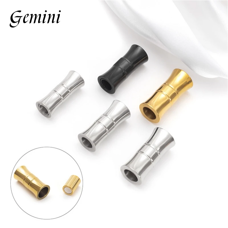 10pcs Stainless Steel Magnetic Clasps Hole 4/5/6mm For Leather Cord Clasp Magnet Buckle Jewelry Making DIY Bracelet Connectors