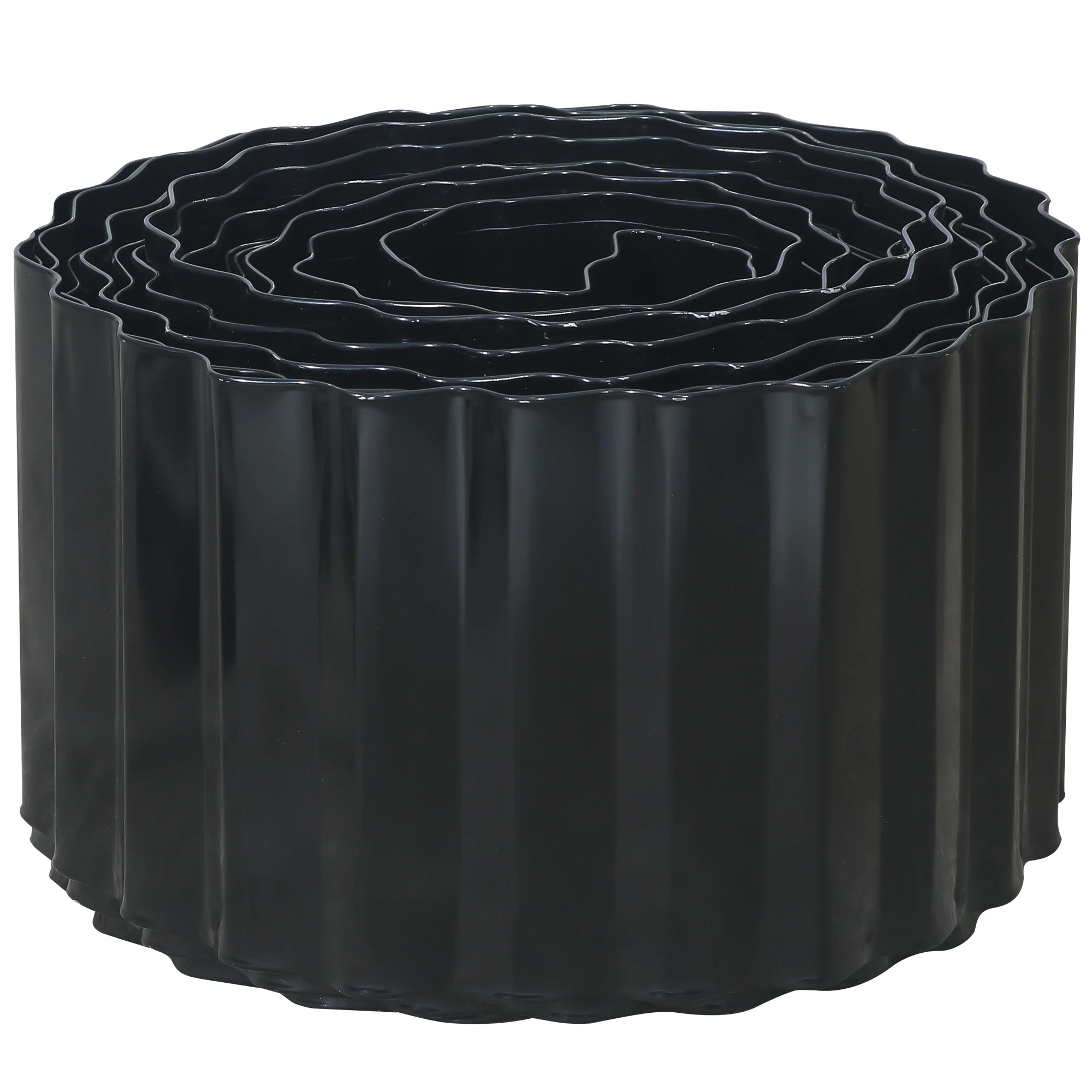 حواف حديقة معدنية مموجة 4 بوصة × 20 قدم، حاضنة حواف قوية في الحديقة، حدود حواف المناظر الطبيعية للحديقة وسرير الزهور والحديقة والفناء