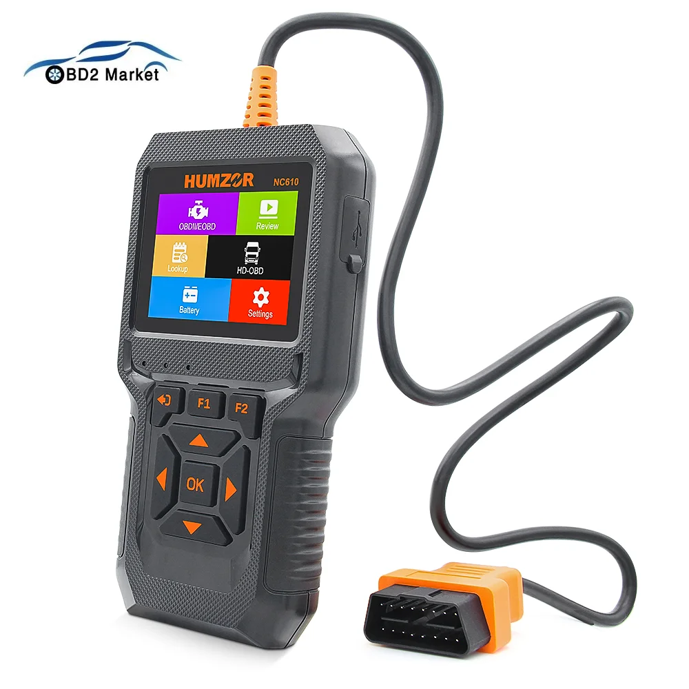 

HUMZOR NC610 12V 24V Car Truck Code Reader OBD2 Scanner Diagnosis Tool Automotive Scanner OBD Engine J1939 Diagnostic Auto Tool