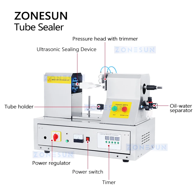 Zonesun plastikowa rurka maszyna uszczelniająca produkcja zgrzewarek ultradźwiękowych data ważności kosmetyki krem do rąk balsam do ZS-QDFM125S