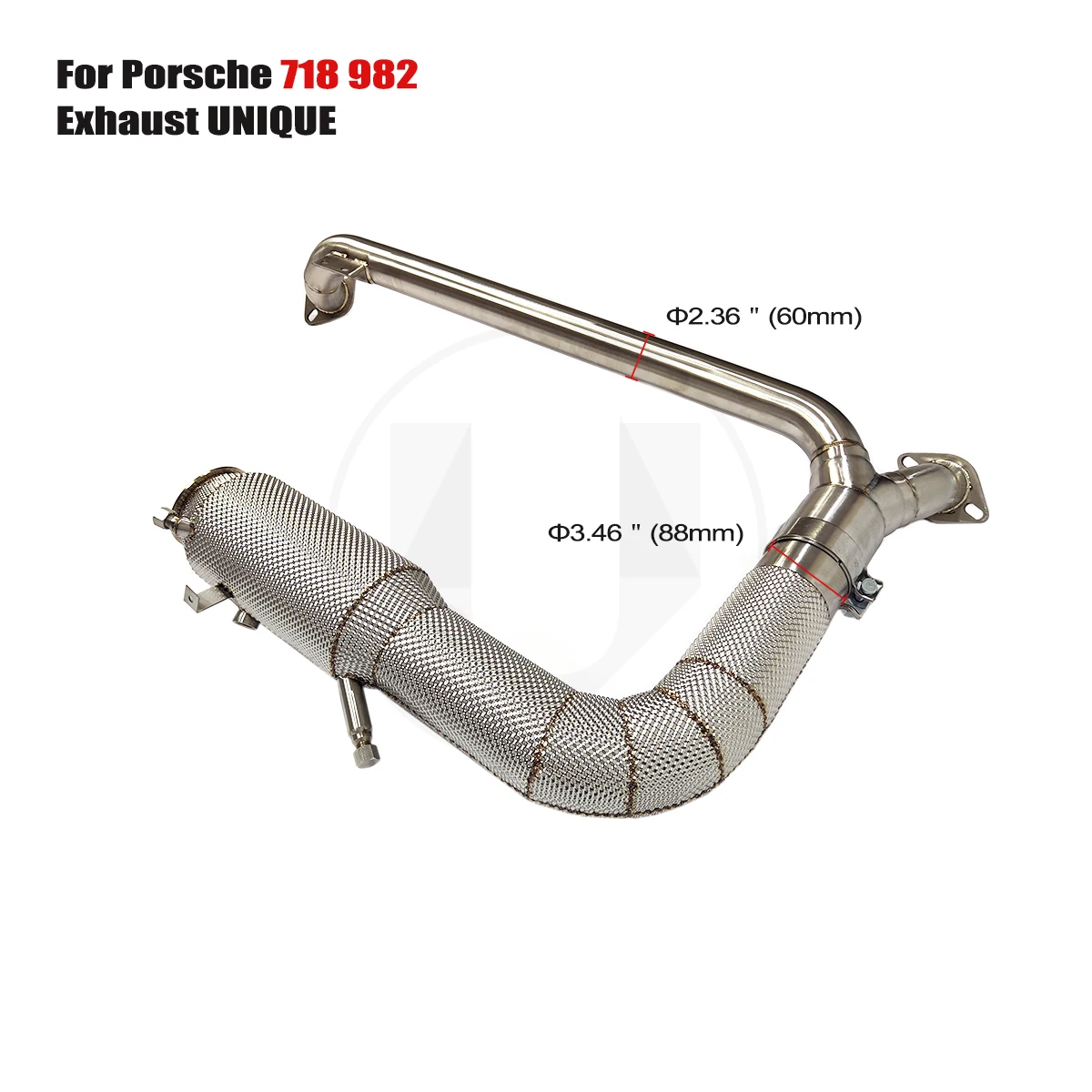 UNIQUE For 2020+ Porsche Cayman Boxster 718 982 2.0T 2.5T with opf No light on  downpipe With insulator downpipe With cat/withou