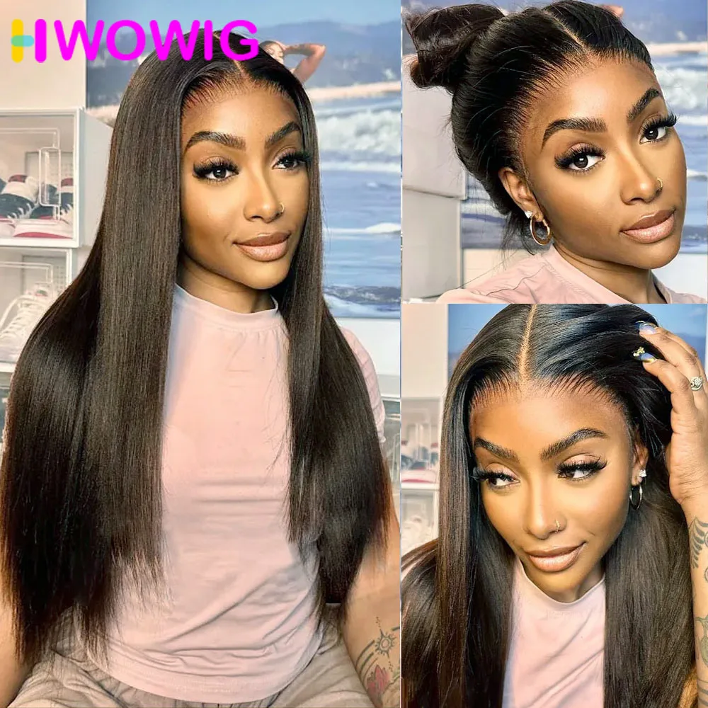 250 Density Real HD 360 Full Lace Invisible Strap Snug Fit Wig Glueless Straight Frontal Wig 30 Inch Lace Front Wig Human Hair