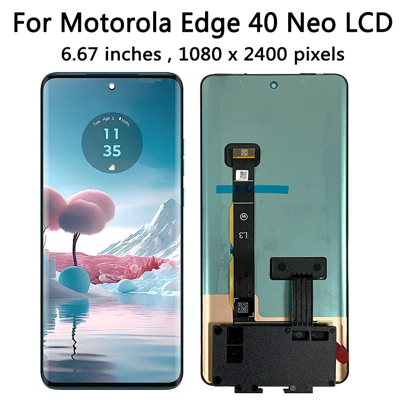 AMOLED 6.55\'\' For Motorola Edge 40 Neo LCD XT2307-1 Display Touch Screen Digitizer Assembly For Moto Edge40 Neo LCD Replace