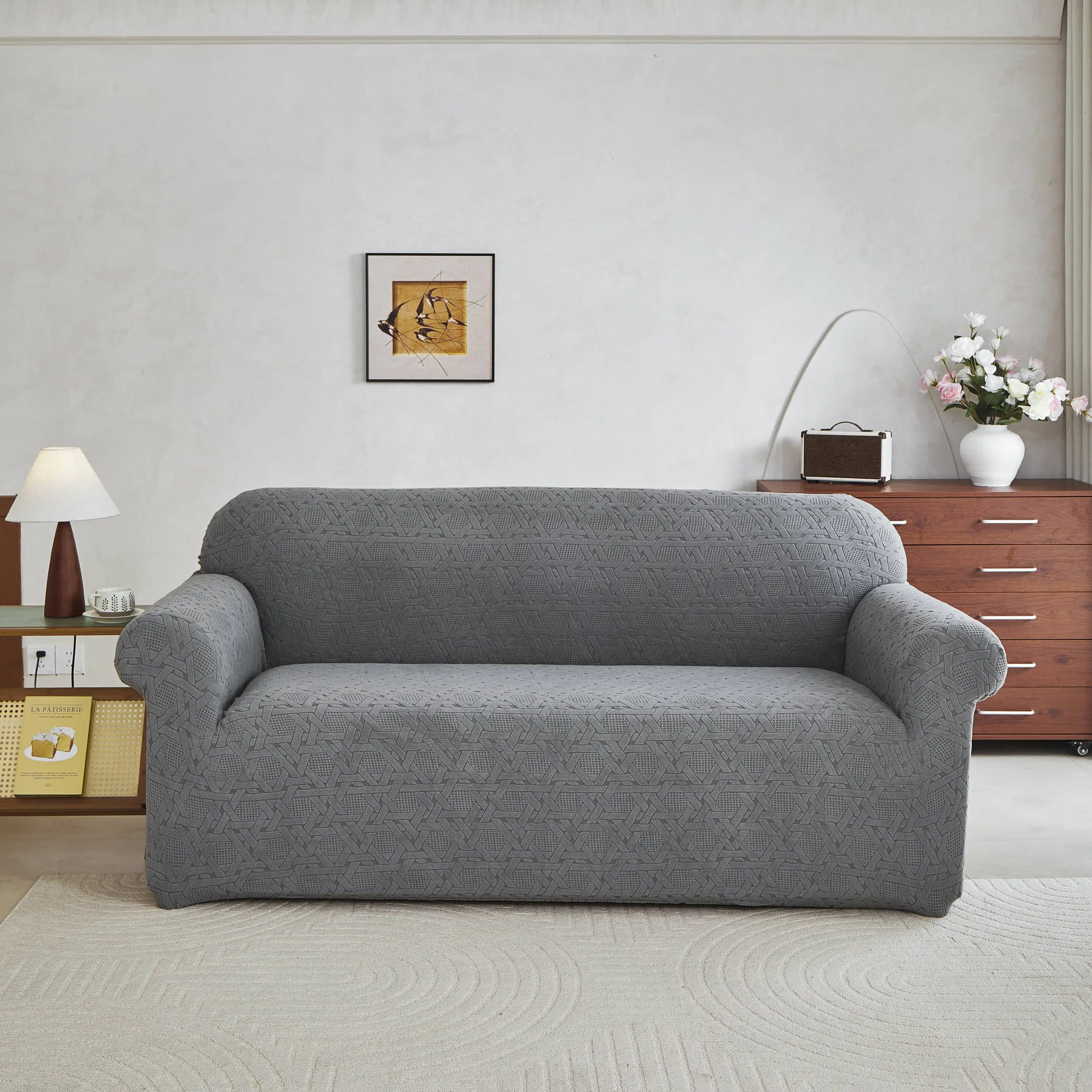 1 PC All-Season Sofa Cover Pet-Friendly Living Room Easy Installation Comforter Style Durable Cover for Home