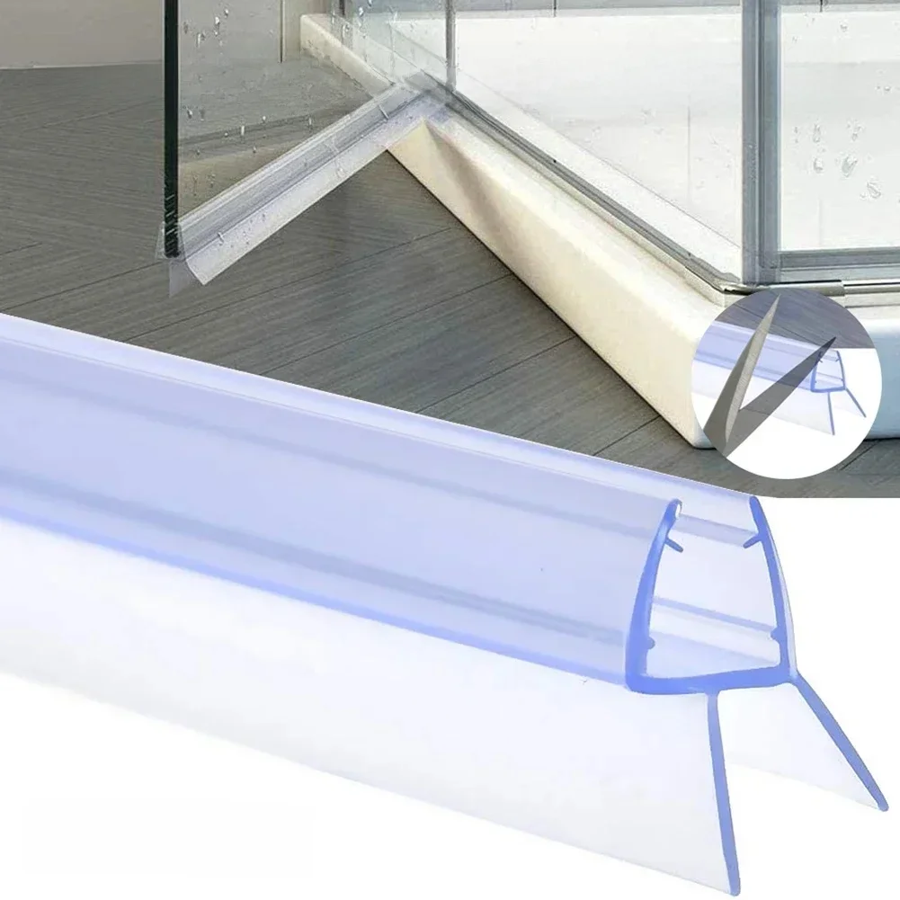 Bande d'étanchéité pour écrans et portes de bain-douche, 50cm, 2 pièces, convient aux joints en verre de 4-6mm, bande d'étanchéité pour écran de douche, barre météo de salle de bains