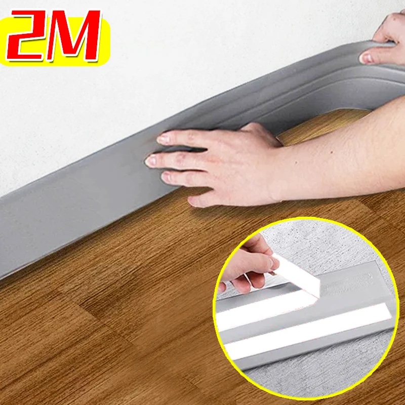 2M Thickened Wall Sticker 3D Skirting Line Waterproof Enclosure Self Adhesive Sticker Furniture Corner Anti-collision Decor Tape