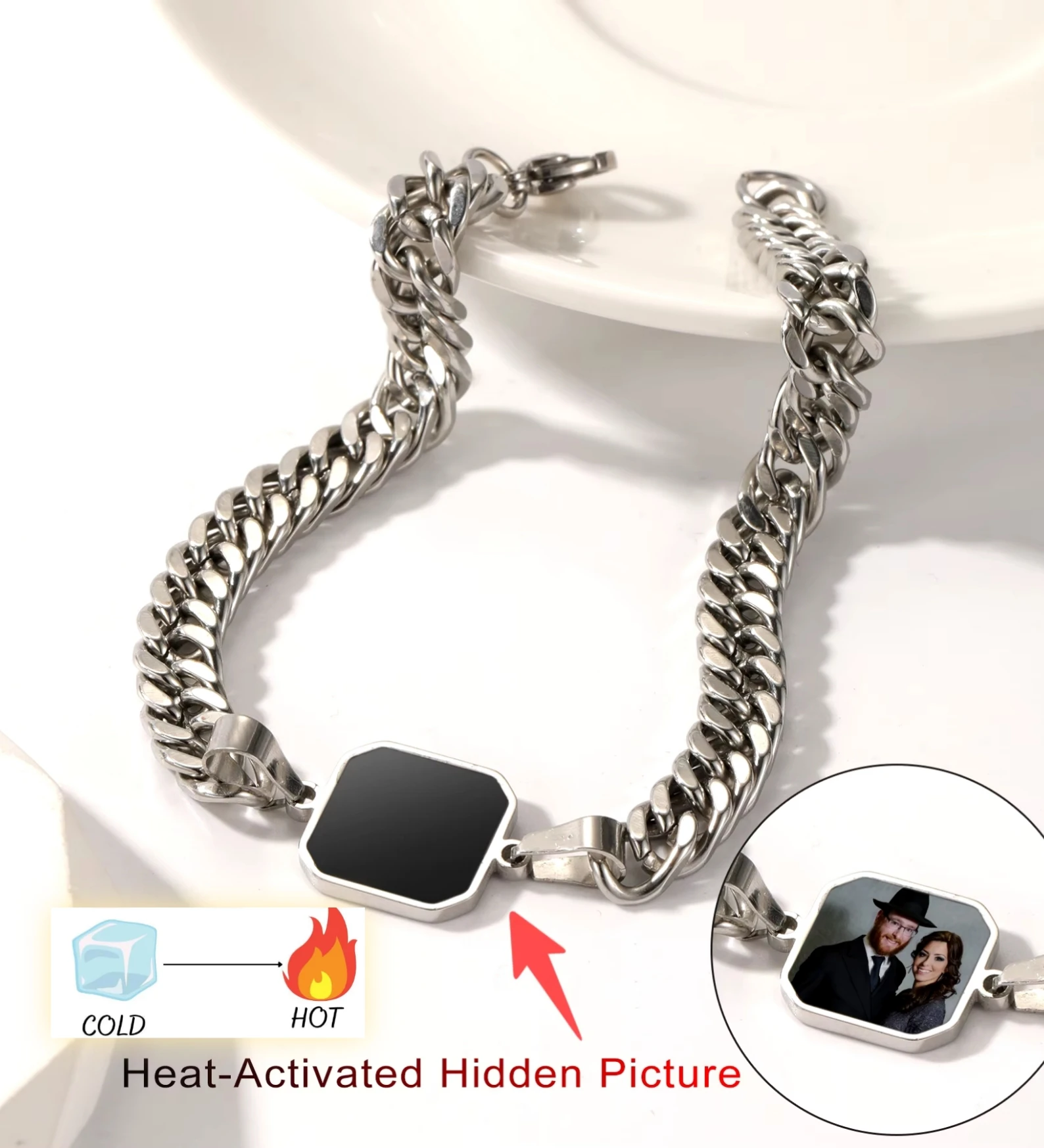 Men's Magic Photo Bracelet Personalized Magic Photo Men's Bracelet Custom Photo Bracelet Stainless Steel Christmas Gift For Men