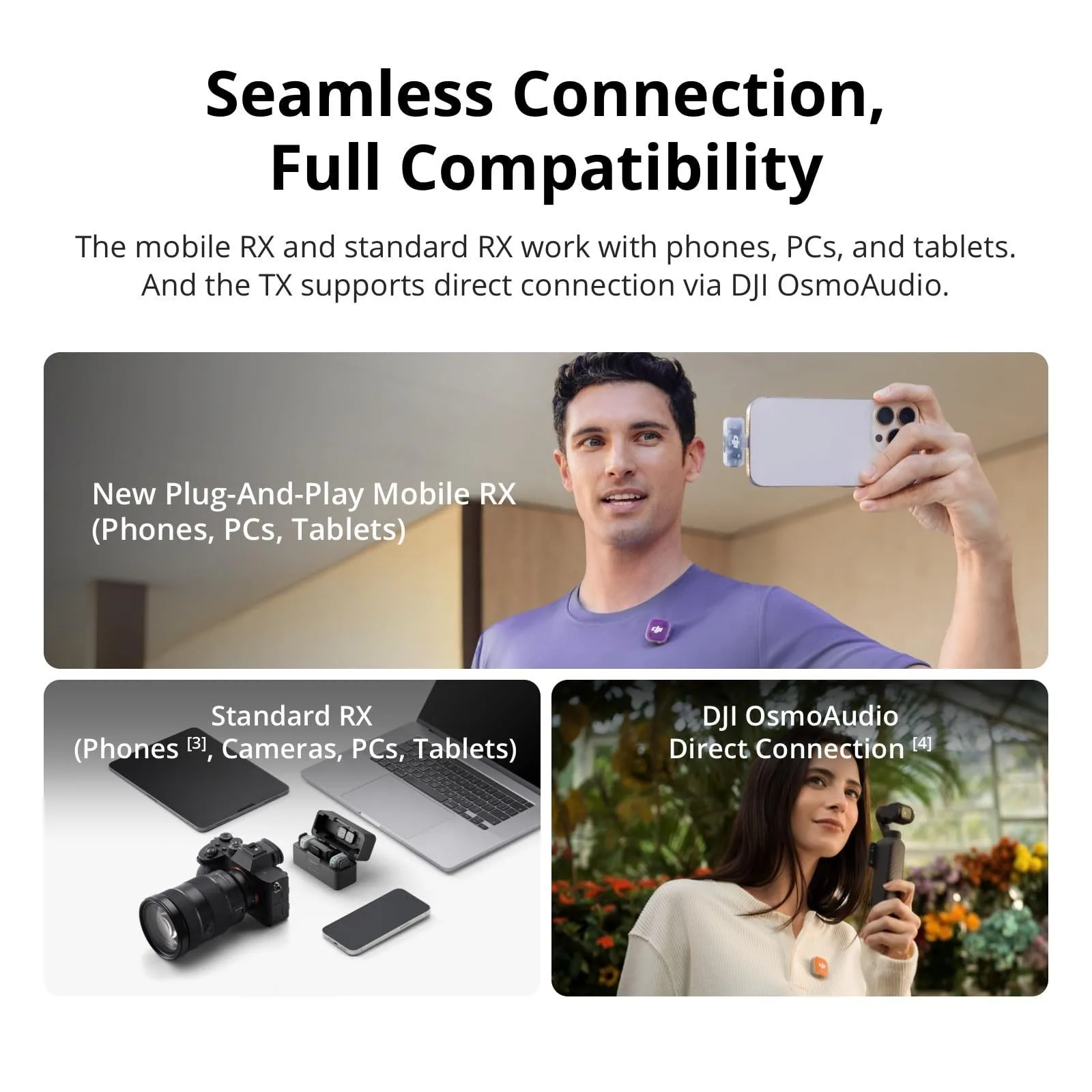 DJI Mic Mini 2, Compact Wireless Microphone, Long Range Transmission, Noise Cancelling, 2 TX + 1 RX + Charging Case image 4