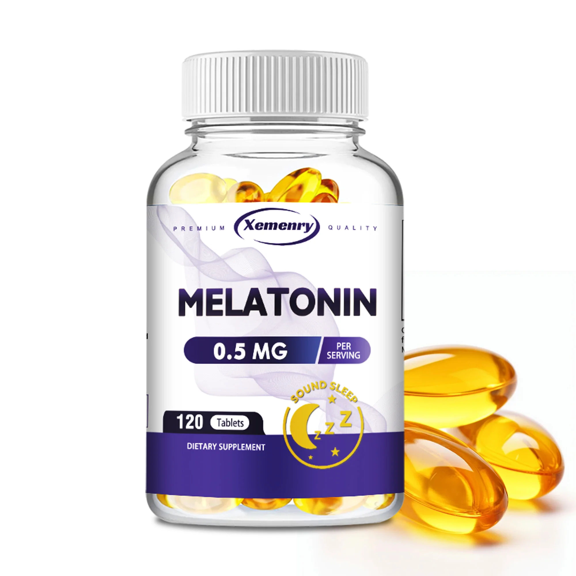 Melatonin Capsules - Fall Asleep Faster, Promote Sleep Quality & Deep Sleep, Relieve Stress, Improve Insomnia - 120 Capsules