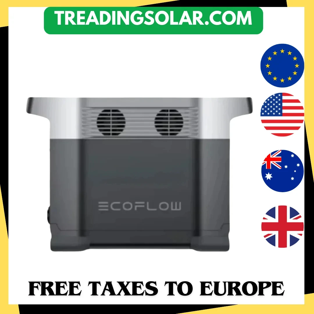 EcoFlow-Générateur Solaire Portable DELTA 2 Max, 2400W, 2048Wh, Extensible, 6kWh, Batterie Lyen, Jusqu'à 3000W, Silencieux