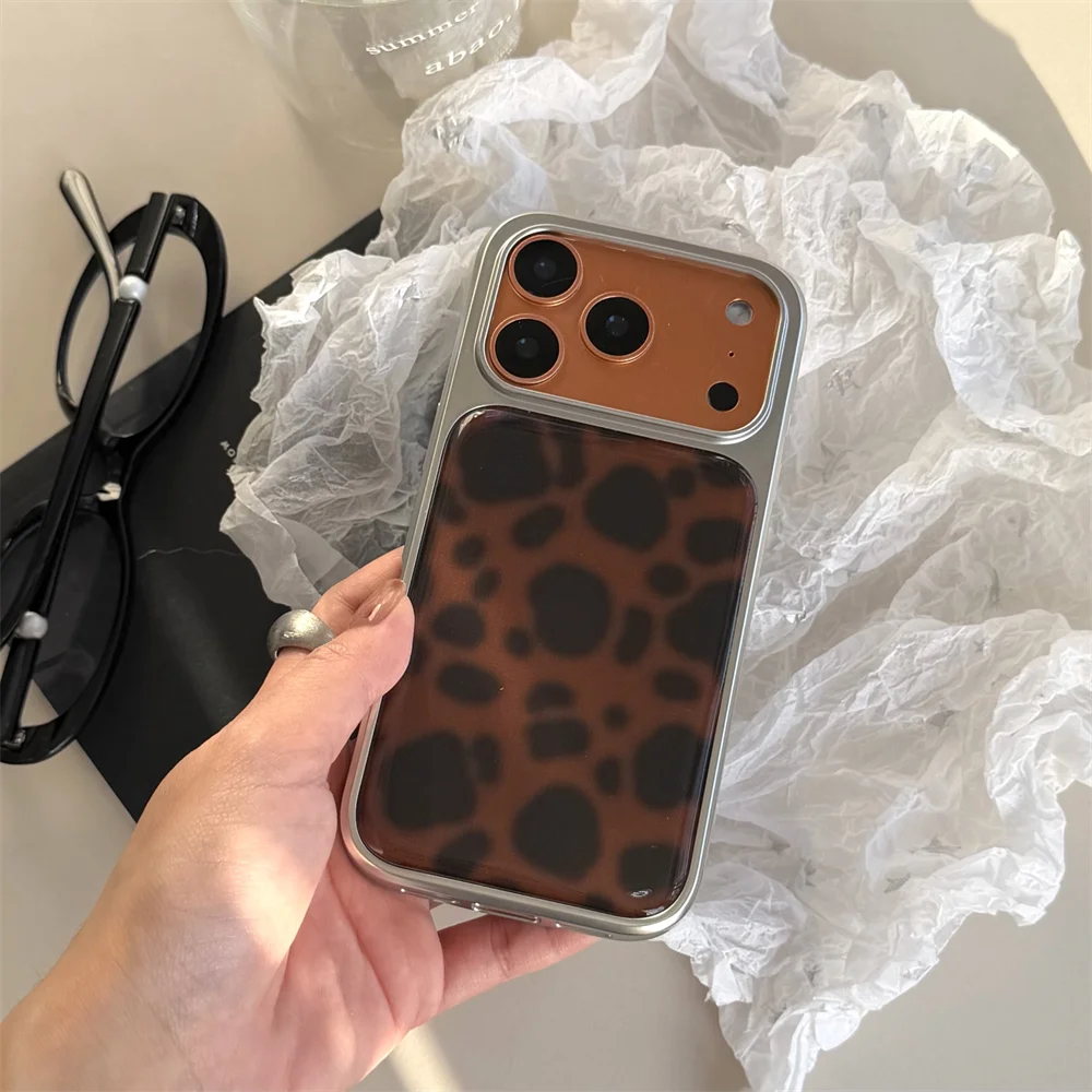새로운 럭셔리 드롭 글루 레오파드 프린트 앰버 플래티넘 레트로 아이폰 17 프로/13/14/15/16 프로 맥스 안티 드롭 에디션 올 인클루시브