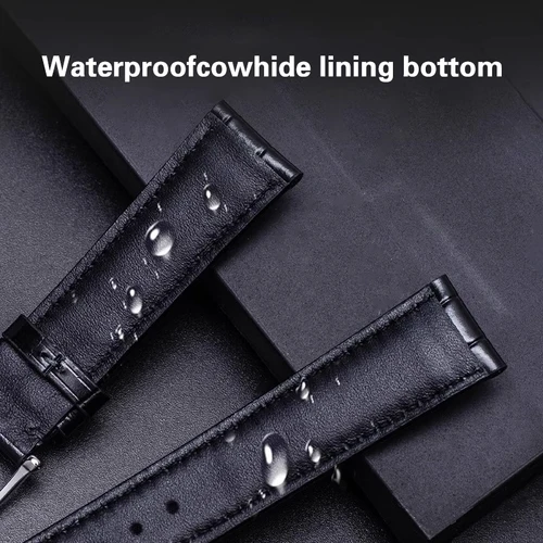 Imagen 2 del producto Correa de reloj de cuero genuino para piloto IWC, correa de reloj de piel de vaca Portofino portugués, pulsera de 20mm y 22mm para correa