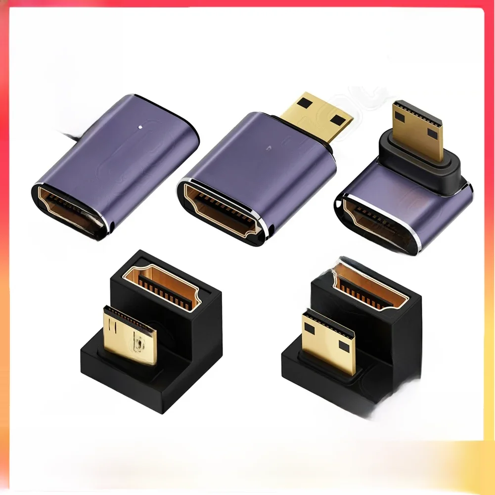 Adaptateur Compatible HDMI, convertisseur mâle à femelle à Angle droit de 90 à 270 degrés, connecteur HD 8K, prolongateur Mini/Micro compatible HDMI