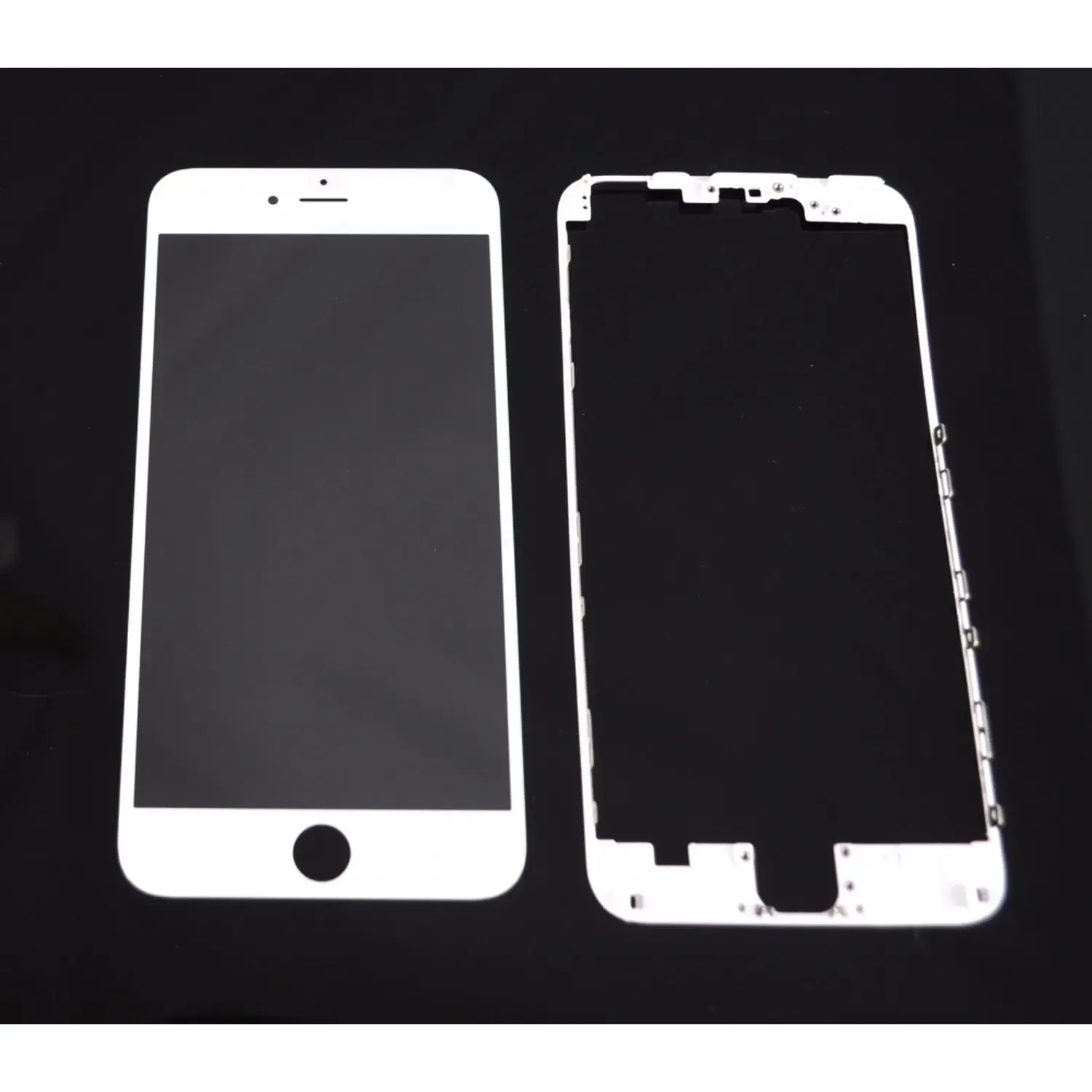 Vidro tela + moldura adesiva para iphone 6s plus, branco, 5