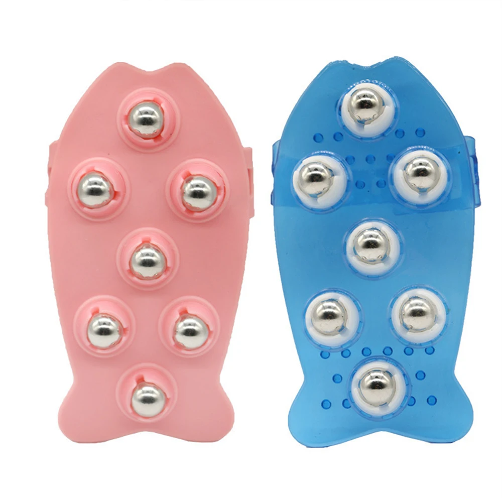 Factory Cheap Seven Bead Steel Balls Fish Type Body Roller Massager