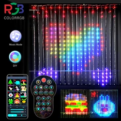 Tira de luces LED RGB para decoración de Navidad, tira de luces LED inteligente con Bluetooth, Control por aplicación