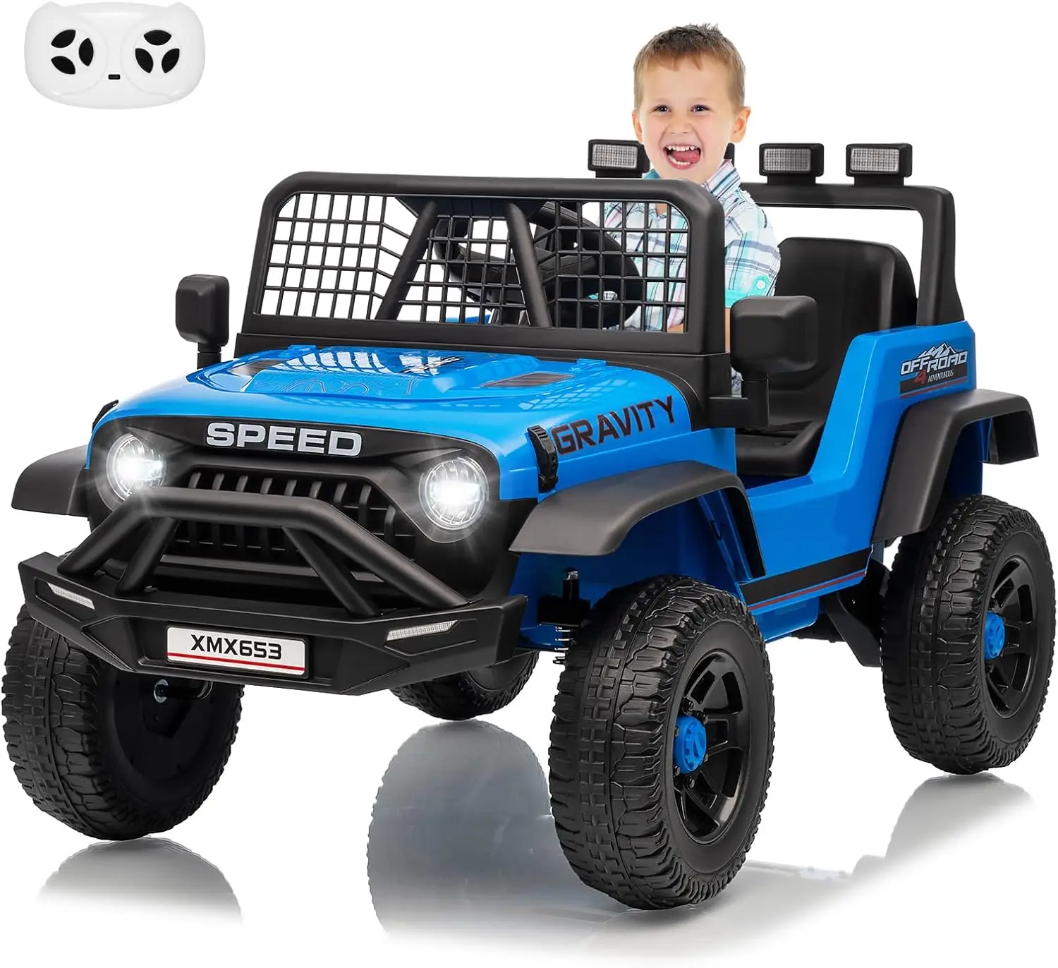 12V Kids Electric Single‑Seat Jeep, PP Ride‑On Toy with 4.5AH Battery, Dual 390# Motors, Charger, Plastic Seat & Wheels, Pre‑Paired One‑to‑One Remote,  Pink/Blue/Red Optional