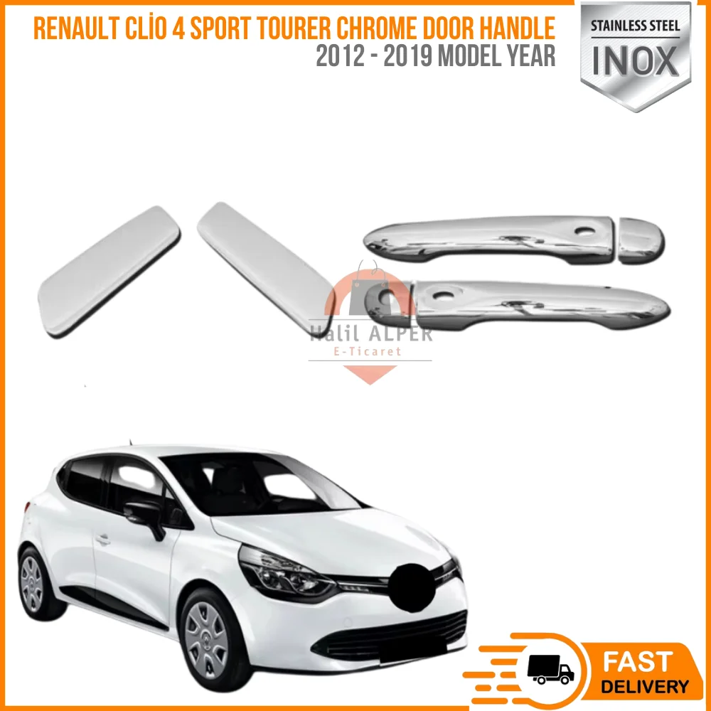 For Renault Clio 4 Sport Tourer Chrome Door Handle Cover Sw 4 Piece 2012 - 2019 Car Accessories Spares Parts Styling Affordable