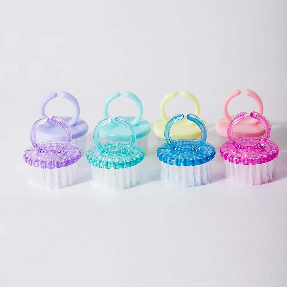 1/8/16 個プラスチックネイルブラシミックスカラーネイルハンドスクラブクリーニングブラシダストクリーナーネイルアートマニキュアソフトリムーバーツール