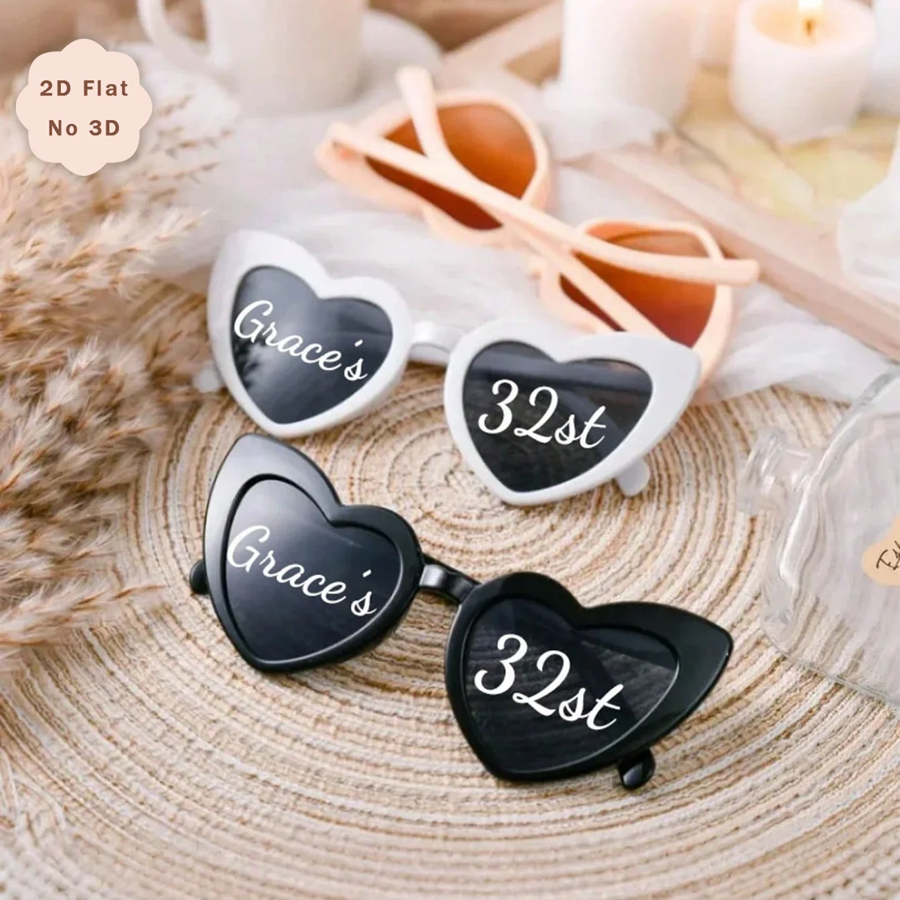 Personalized Sunglasses Stickers, Custom Name and Number Decals for Glasses, Birthday Party Eyewear Decoration, Custom Party Fav view 5