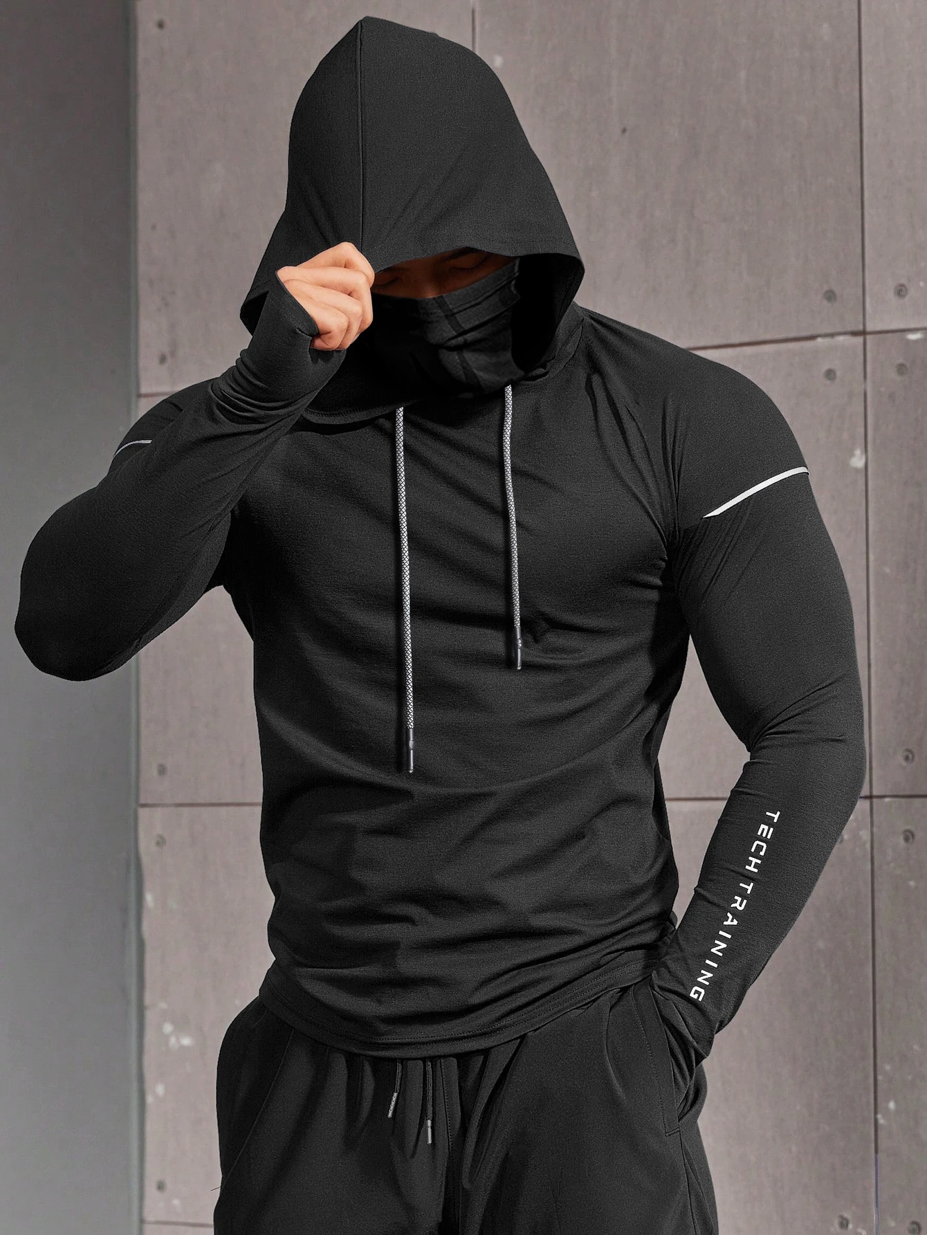 Men's Workout Sweatshirts Long Sleeve Muscle Fit Athletic Gym Hoodies Pullover