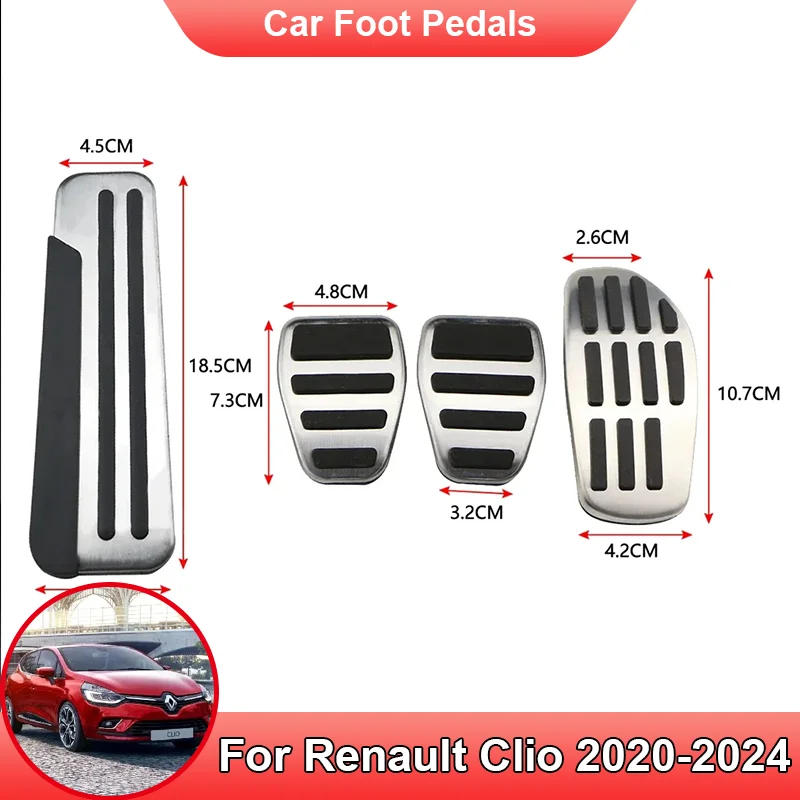 

Car Foot Pedals Gas Accelerator Brake Stainless Steel Non-slip Pedal for Renault Clio Lutecia V Mitsubishi Colt 2023 2020~2024