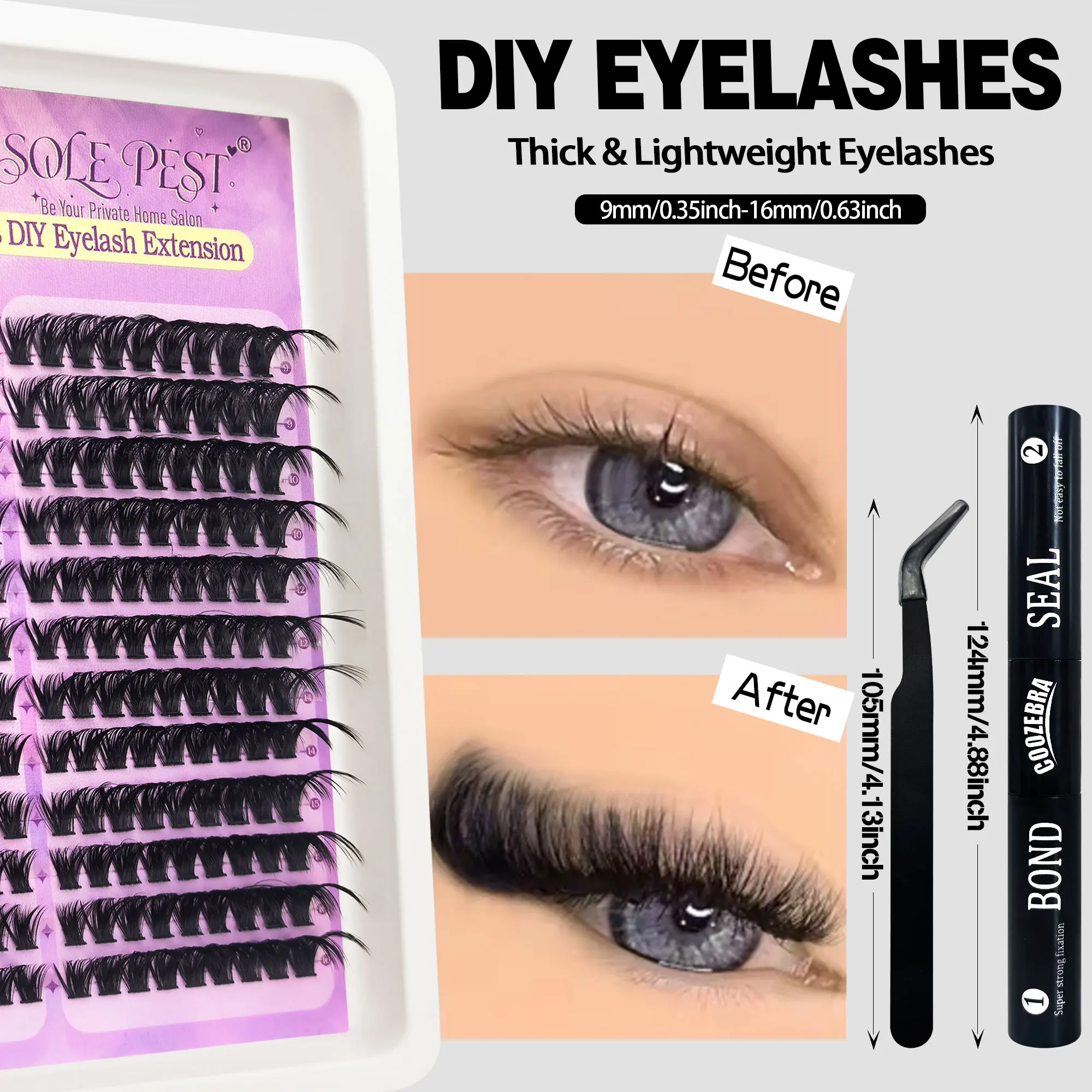 ชุดต่อขนตา 3 มิติ แบบหนาและโค้ - Eyelash Extension Volume บทวิจารณ์และราคา