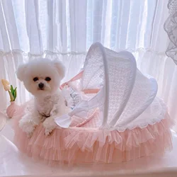 Articoli per animali domestici-Dog Cat Princess Cradle Deluxe Bed Puppy Kitten Luxury Bed Sofa Pet Supplies cuscino accessori cestino