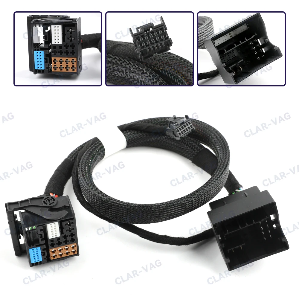 For VW Golf 7 MK7 Passat B8 Tiguan MQB CAR MIB STD2 ZR NAV Discover Pro Radio Adapter Cable Wire Harness With 2 to 2 Cable