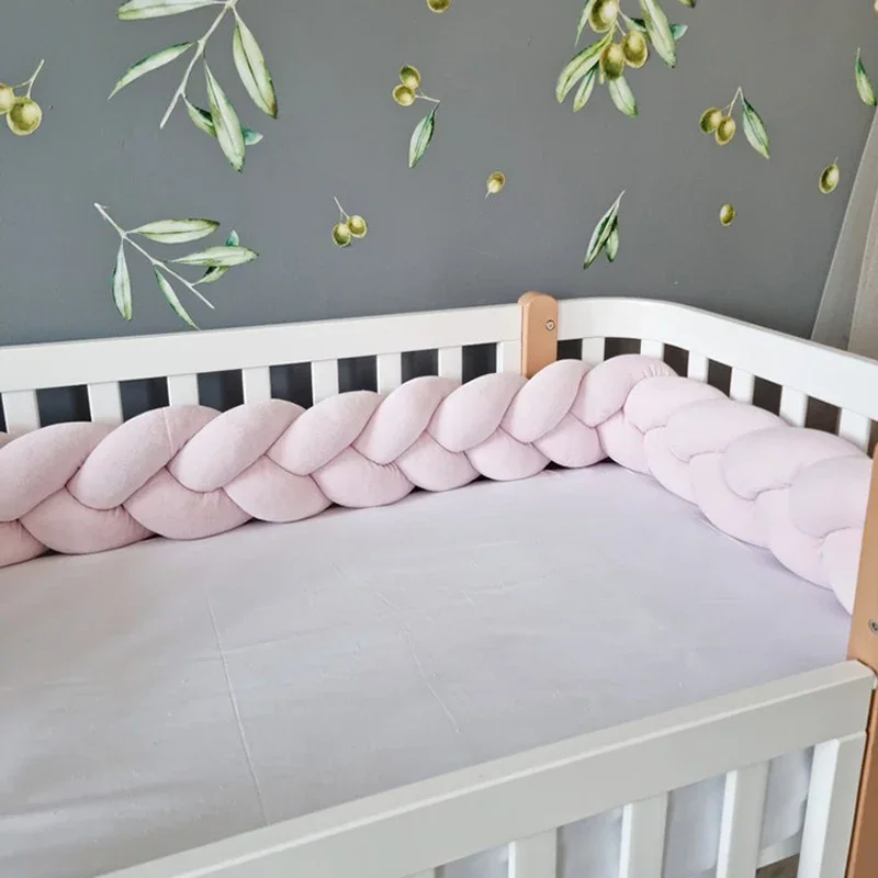 Babybett Stoßstange verdicken Geflecht Knoten Krippe um Kissen Kinder bett Schutz Kissen Neugeborene