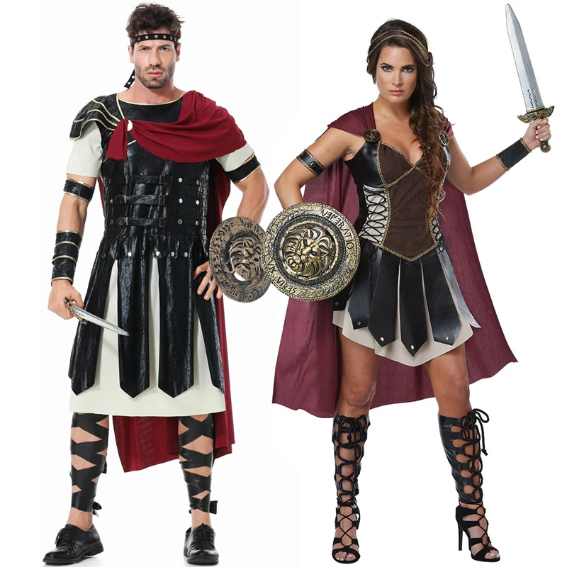 

Medieval Roman Spartan Warrior Gladiator Cosplay for Women Men Adult Royal Knight Soldier Xena Princess Caesar Halloween Costume