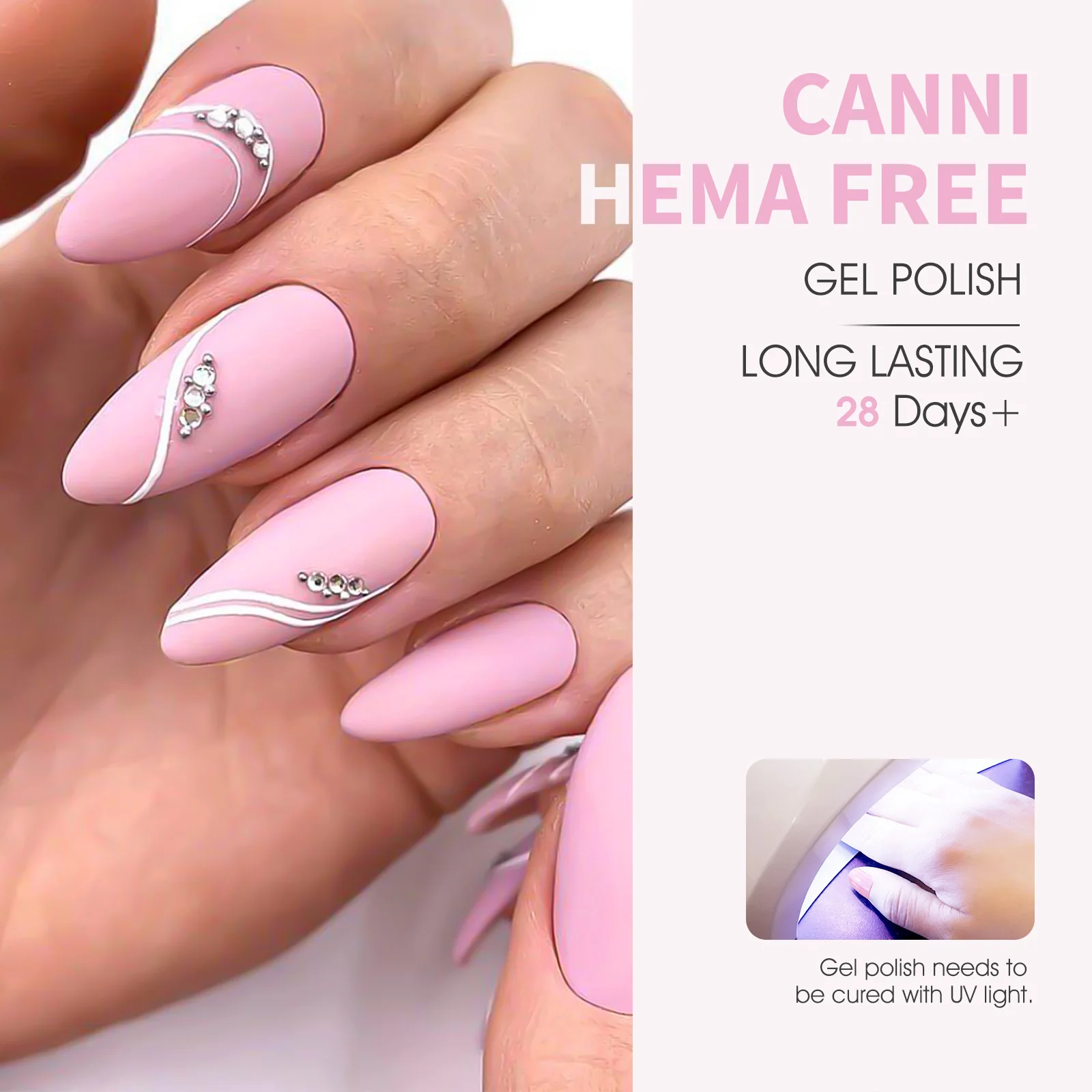 CANNI Nagelgellack HEMA FREE TPO FREE Sommerfarben Semi Permanent Soak Off UV LED Selbstnivellierender Gel-Lack mit großer Abdeckung – Detail 15