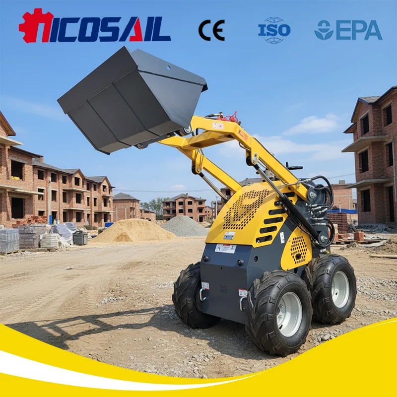 

Compact Narrow Body 4 Wheel Skid Steer Loader Flexible In Tight Building Work Euro 5 CE Approved with Deposit