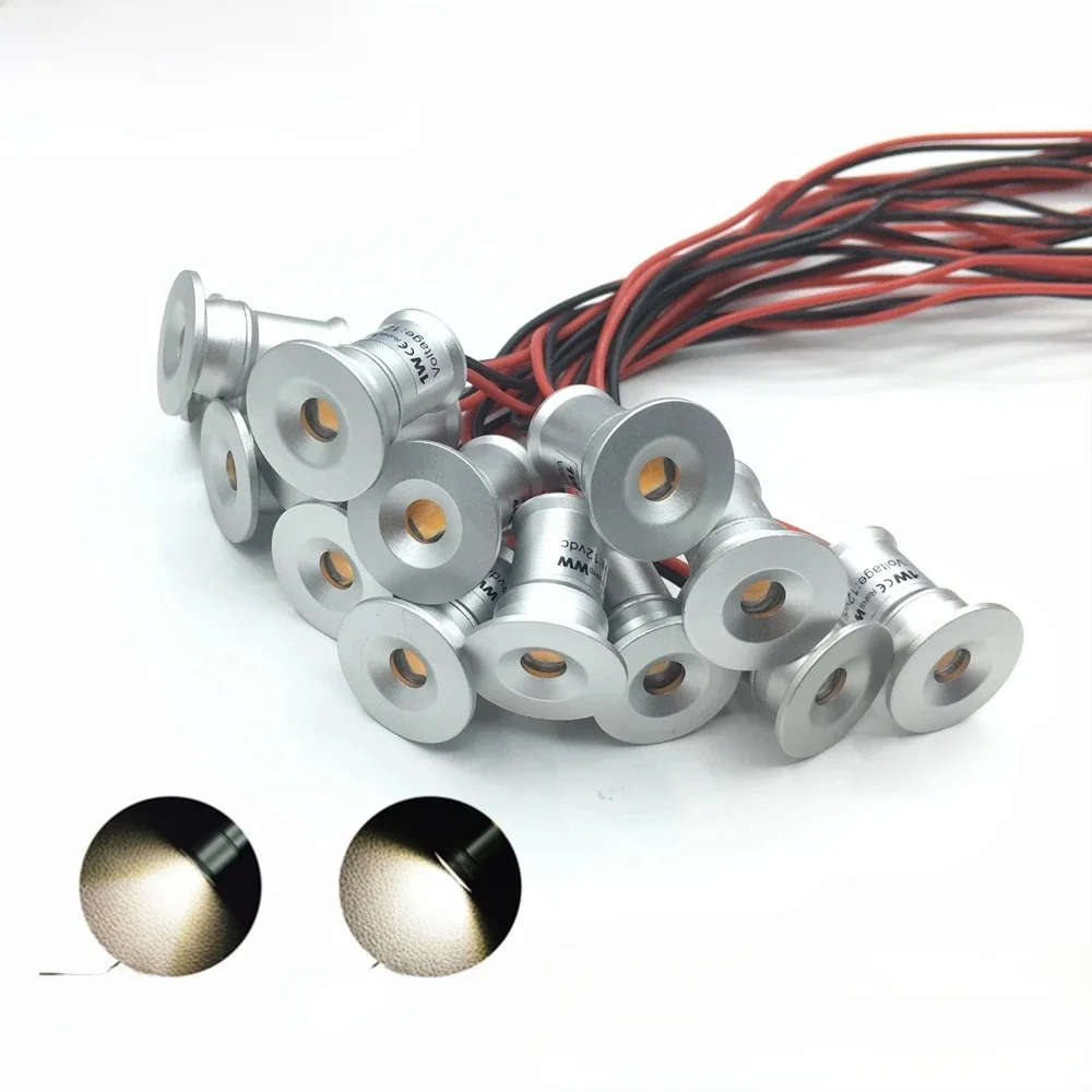 Mini LED 12V Verzonken Plafond Downlighters 1W Dimbare Spotlight Zwart Wit Showcase Slaapkamer Party KTV DJ DIY Trappen Spot Verlichting - afbeelding 2