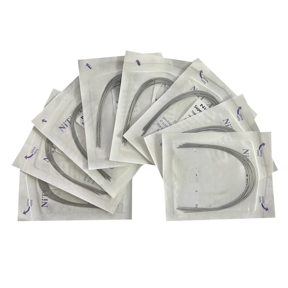 Fils d'arc orthodontique dentaire AG, 10 pièces/paquet, NITI rond/rectangulaire, forme ovale, fil d'arc ortho, outil de dentiste