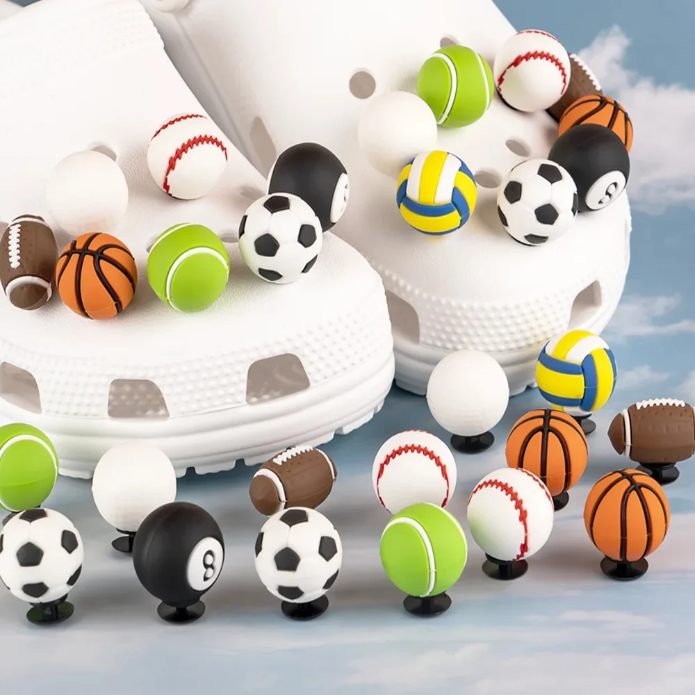 Breloques de chaussures balles 3D, 1 pièce, accessoires de baskets, décorations de chaussures, épingles pour sabots, femmes et hommes, Clips de Football, Jeans, livraison directe