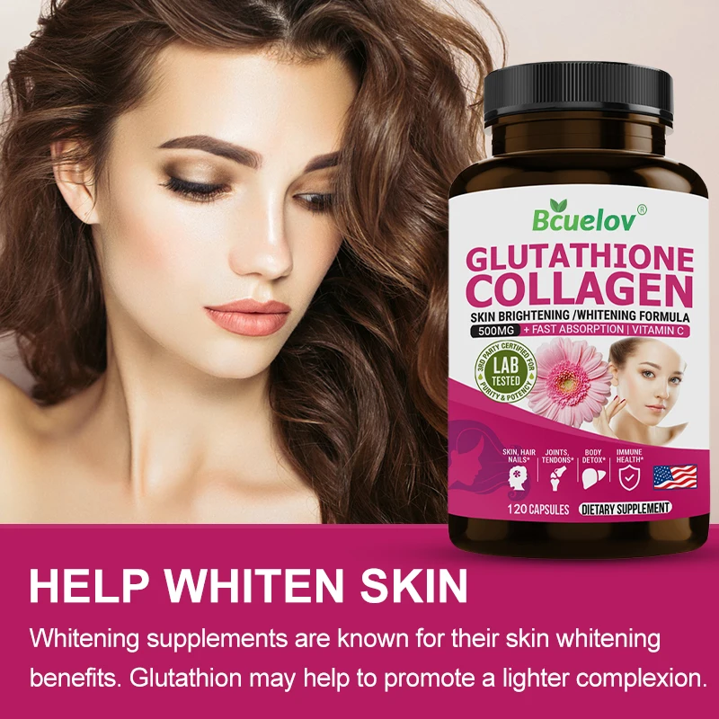 Glutathione Capsule 500mg, Powerful Whitening, Blemishes, Vitamin C, Anti-aging, Immunity Enhancement, Skin Beautification