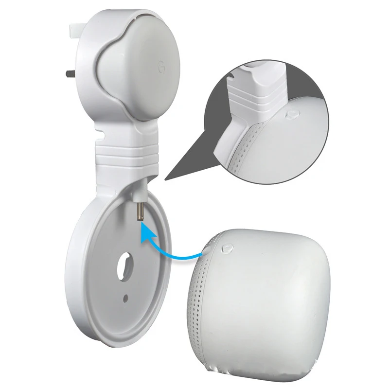 

Wall mount for Google Nest Point speakers - drill-free storage and organization.