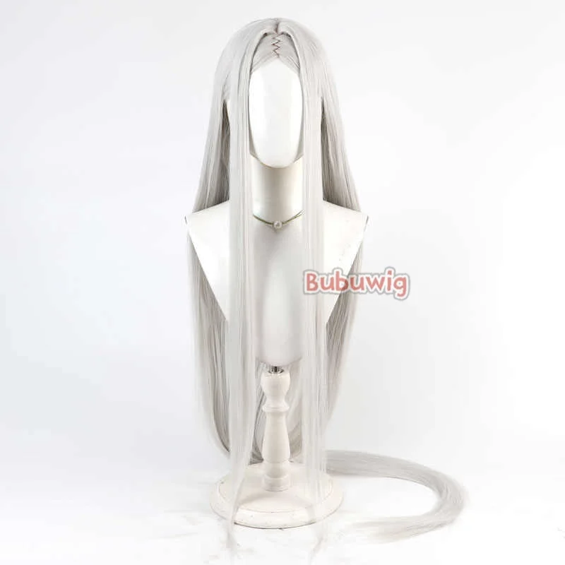 Bubuwig Synthetic Hair Leviathan Cosplay Wigs Nikke The Goddess of Victory Leviathan 150cm Long Silver White Wig Heat Resistant