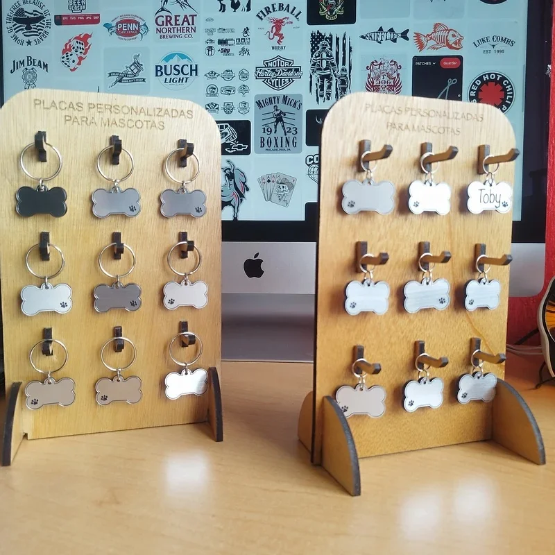 Подставка для ключей, файлы для лазерной резки |   SVG DXF CDR PDF |   Векторный дизайн для резки древесины |   Регулируемая стойка для материала толщиной 3–6 мм.